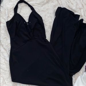 Halter black maxi dress